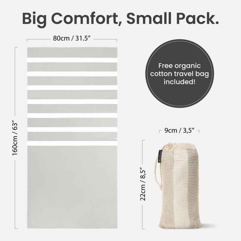 SummerSand Microfiber Beach Towel - Quick Dry, Sand Free - Compact and Lightweight for Travel - Recycled Materials - Travel Bag Included - Large Microfiber Towel (63x31.5in â€“ Marble Sand) - Image 2